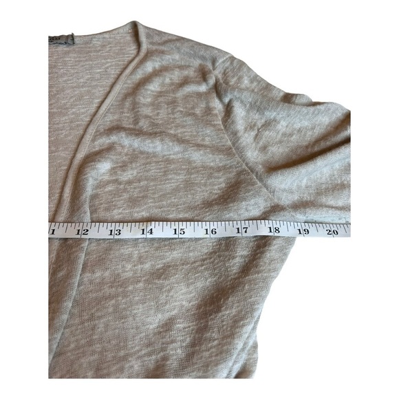 Elena Baldi Oat Sheer Cardigan with Contrasting Silky Hem Made in Italy Size L - Picture 9 of 12